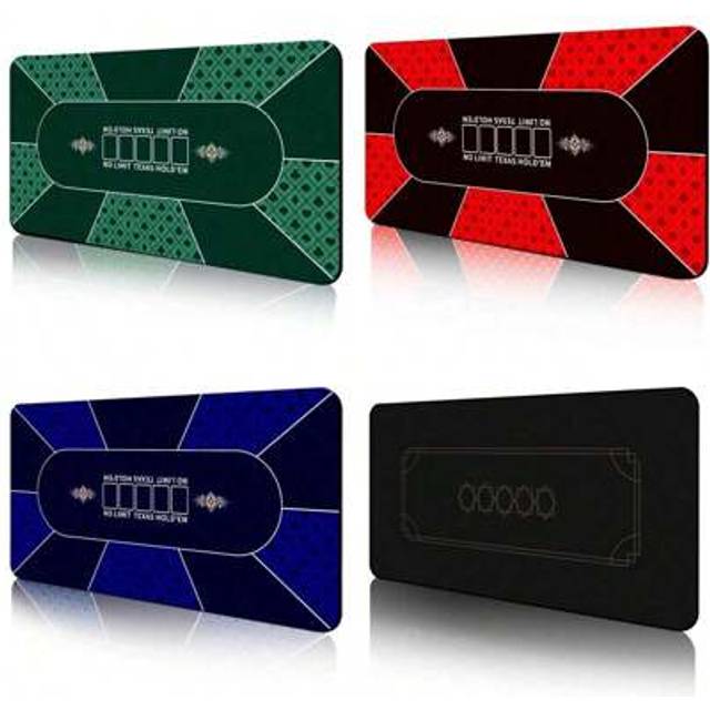 SHEIN 1pc Poker Mat, 8 Players Texas Hold&#39;em Poker Rubber Mat Poker Topper For Tables, Folding Portable Poker Table