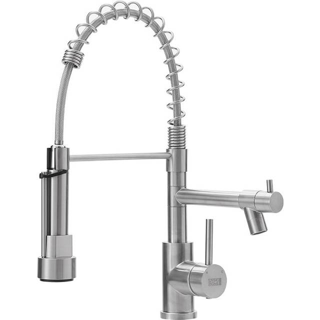 Living and Home Kitchen Stainless Steel Faucet with Pot Filler and Pull Down Spring Spout in Silver - One Size