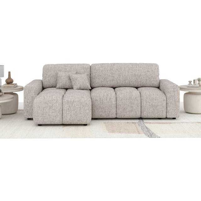 3 - Piece Corner Sectional - Brown Polyester (84cm H X 233cm W X 191cm D)