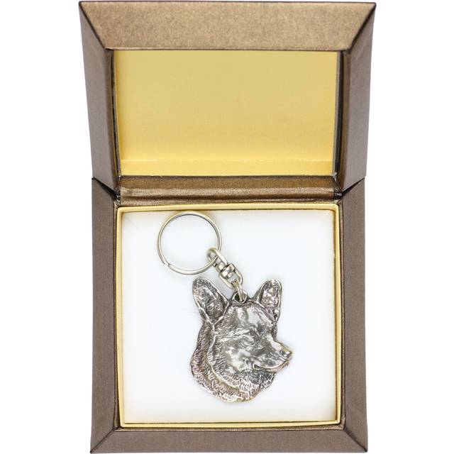 Cardigan Welsh Corgi - Silver-plated pendant with a dog in a decorative box, handbag decoration, backpack pendant by Art-Dog brand silver