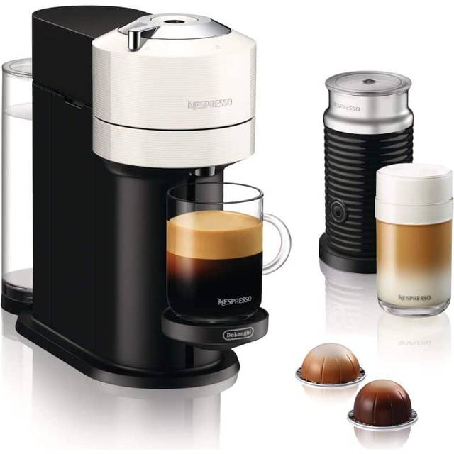 Nespresso by De'longhi Vertuo Next Coffee Pod Machine with Aeroccino - White - ONE SIZE