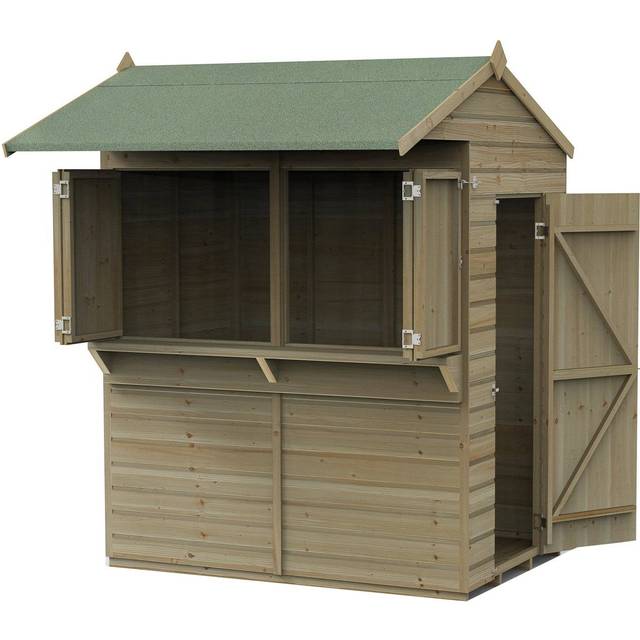 Forest Garden Pressure Treated Shiplap 6x3 Pent Garden Bar, Brown