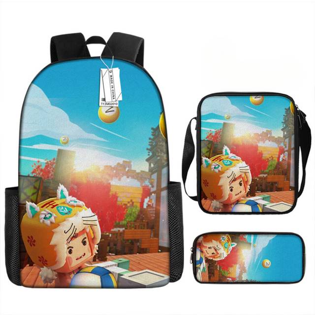 (8, pencil case) Mini World Fashion Schoolbag Student Backpack Primary School Student Polyester Large Capacity Lightening Backpack Shoulder Bag Pencil