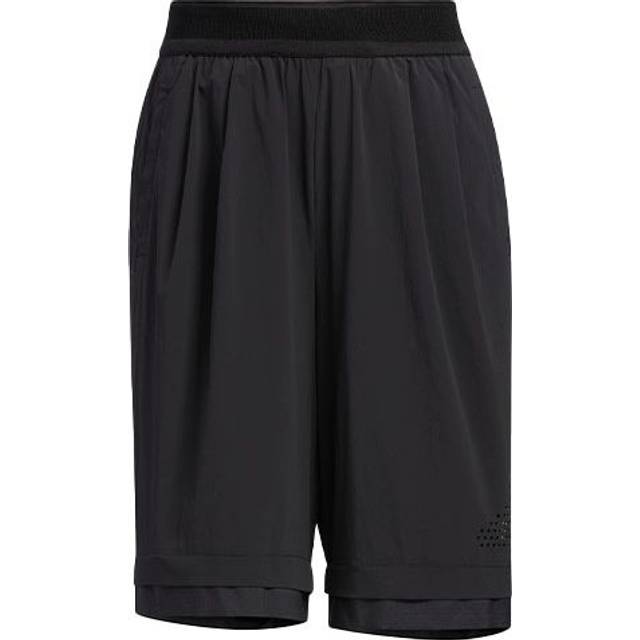 Adidas Casual Drawstring Waist Solid Color Sports Shorts Women Bottoms Black HE9962 XS