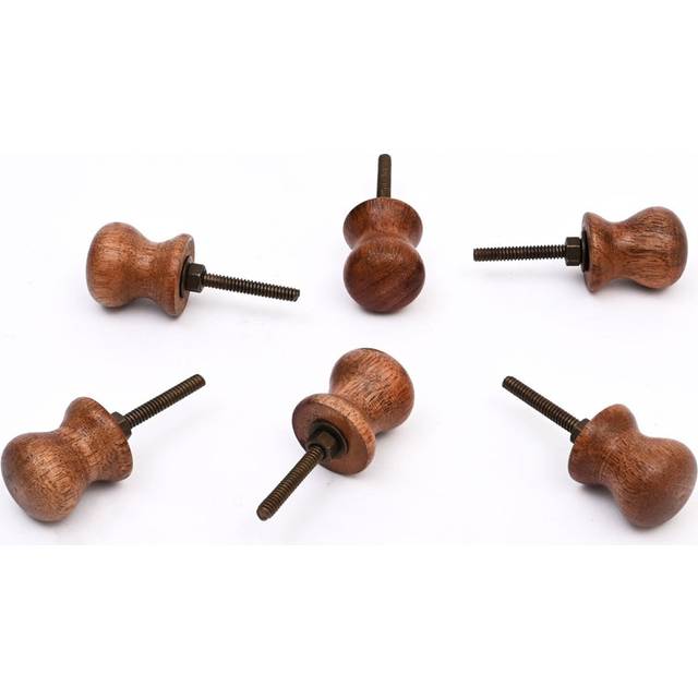 Brown Wooden Knob Small – Set of 6 - Natural