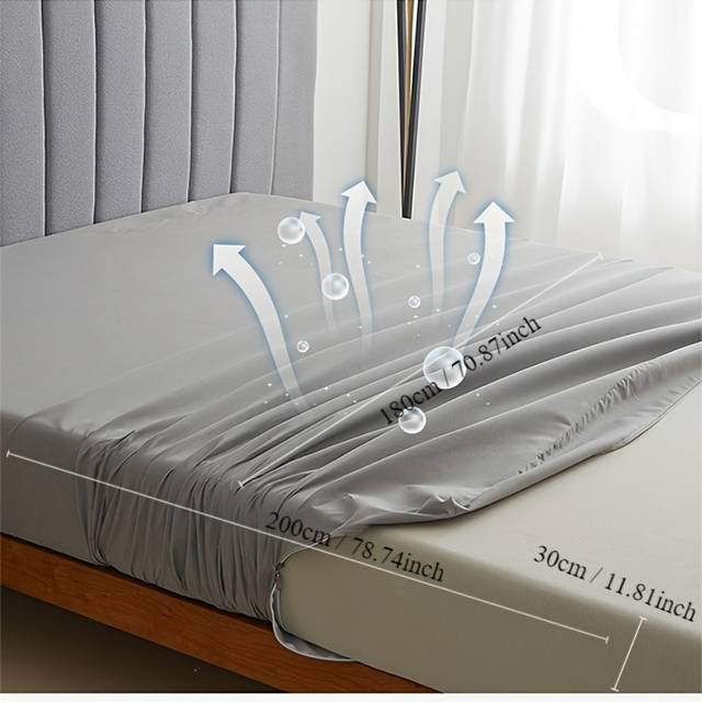 TEMU 1pc 6-sided Waterproof Mattress Protector With Zipper, Deep Pocket Dustproof Fitted Sheet Cover, Suitable For 30cm Mattresses
