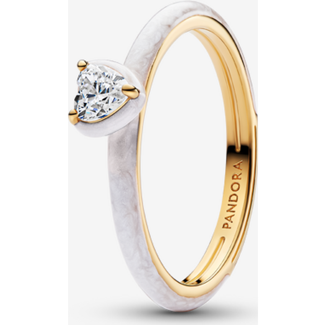 Pandora Gold White Chakra Heart Ring - 60