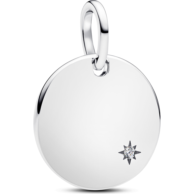 Pandora Silver Engravable Lab-Grown Diamond Tag Pendant