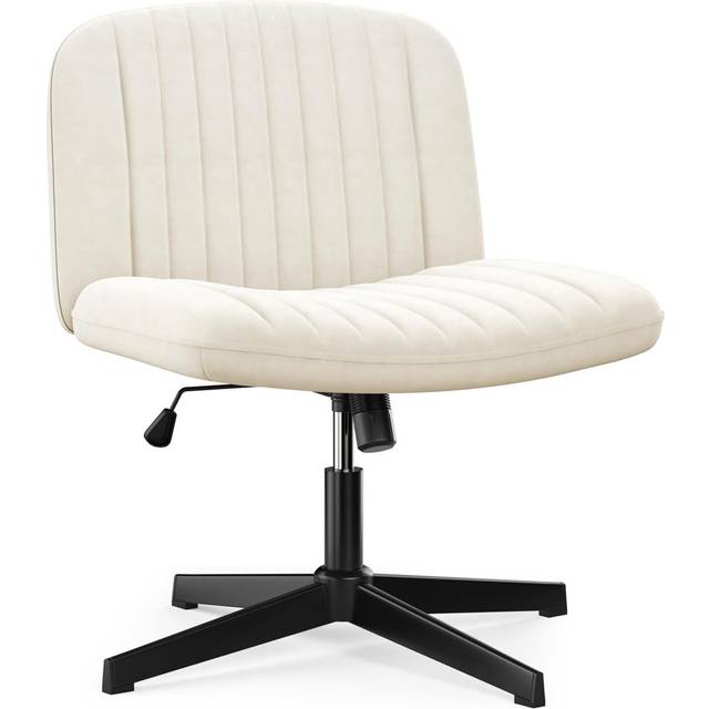Velvet Office Chair - White (70cm W X 50cm D)