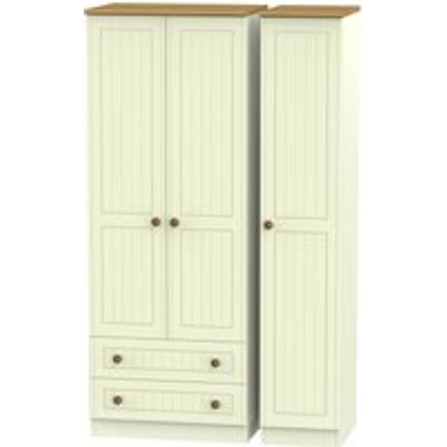 Ready Assembled 2 U Lancaster Triple Wardrobe with 2 Drawers (Ready Assembled) in Cream