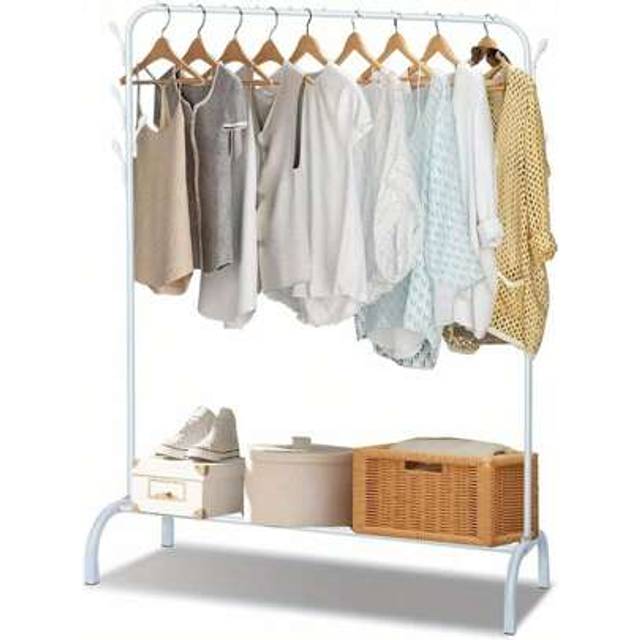 SHEIN Clothes Rail, Metal Heavy Duty Garment Hanging Rack With Storage Shelf, Store Boxes Shoes Coats Clothing And Bags