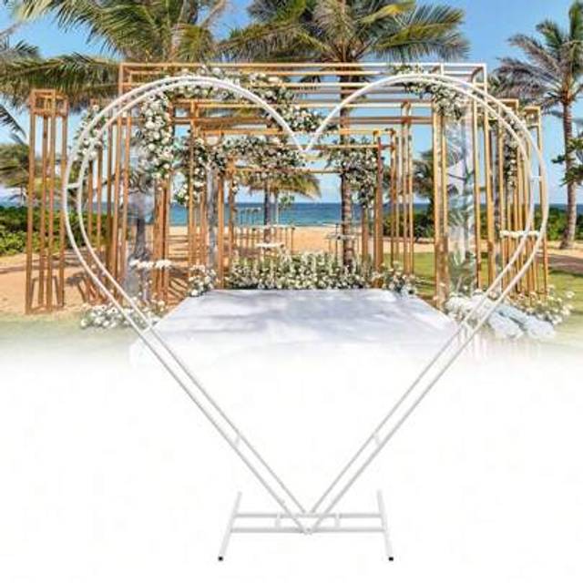 kangten Large Heart Shape Wedding Arch Stand Frame Party Background Flower Balloon Stand