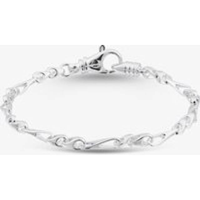 Argentium Silver 7.3 Inch Fancy Figaro Chain Bracelet ARG-943044-7.3