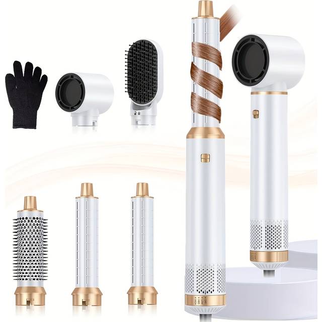 TEMU 5 In 1 Blow Dryer Brush, Upgrade Hair Dryer Brush Wrap Styler, Detachable Hot Air Brush Negative Ion Curling Brush Iron, Hair Styling Tools For Drying Curling Straightening