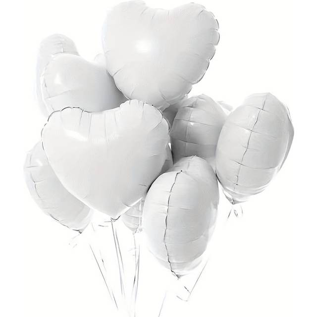 TEMU 10pc Heart-shaped Aluminum Film Balloon, 18 Inch Helium Can Float