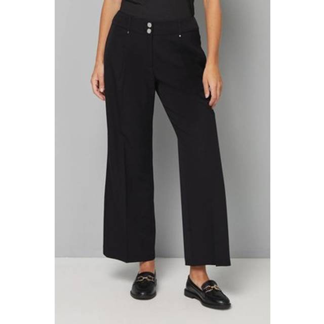 Wallis Black Wide Leg Trousers Womens Smart Trousers