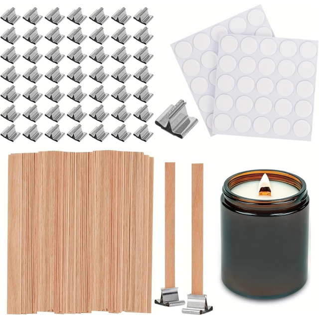 Wood Wicks for Candles Making, Soy Wax, Coconut Wax - DIY Candle Making Supplies Beginners & Professional