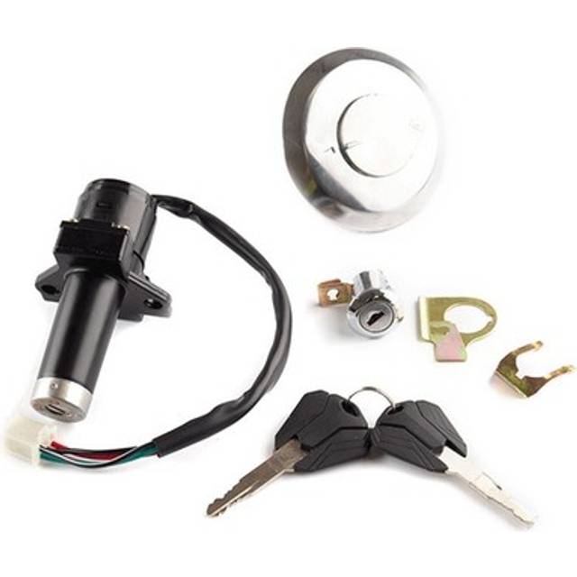 Lock Set Complete Black Durable Street Motorcycle Lckst031 Centre Console Unit
