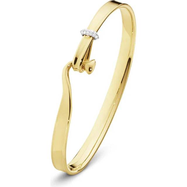 Georg Jensen Torun 18ct Yellow Gold Diamond Bangle
