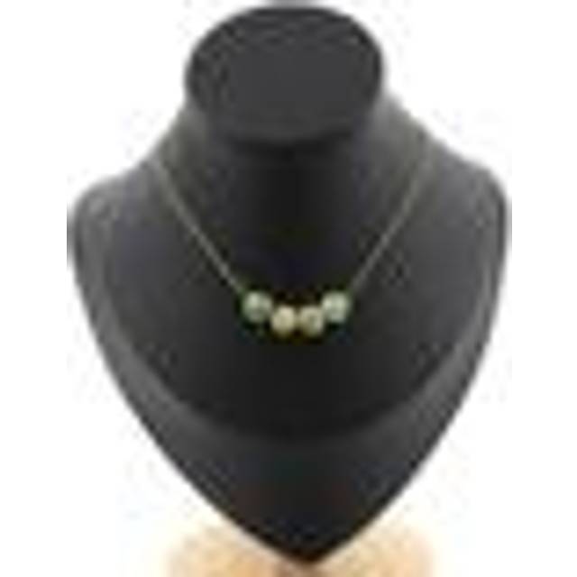 Stones And Minerals. Necklace 4 Beads Blue Orange Jasper 8 Mm. Steel Chain