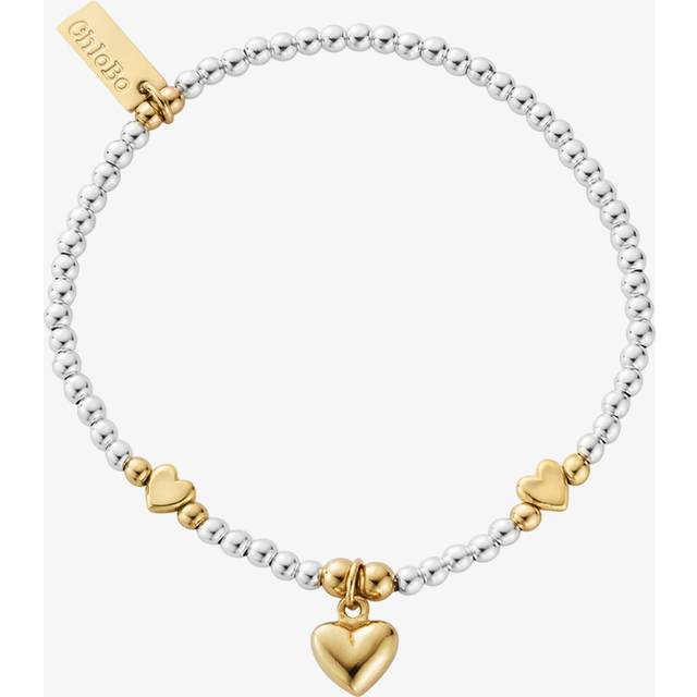 ChloBo Silver & Gold Plated Golden Moments Of Love Bracelet For Women - gold/silver