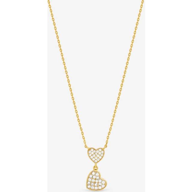 Jon Richard 18K Gold Plated Micro Pave And Heart Necklace - One Size