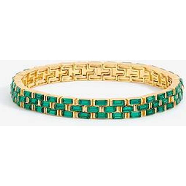 Jon Richard Gold Plated And Emerald Chain Stretch Bracelet - One Size