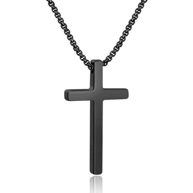 M MOOHAM 925 Sterling Silver Cross Chain for Men Sterling Silver Cross Necklace Jewelry for Men