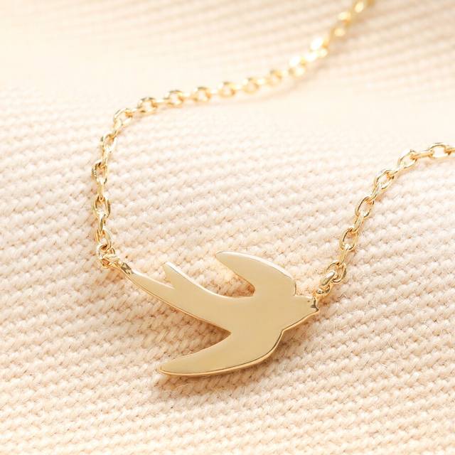 Flying Bird Pendant Necklace in Gold - gold - one size