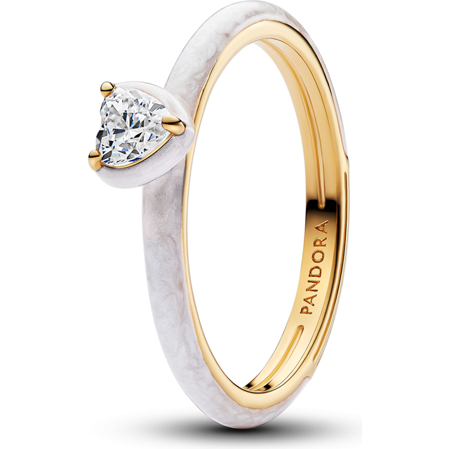 Pandora Gold White Chakra Heart Ring - 52