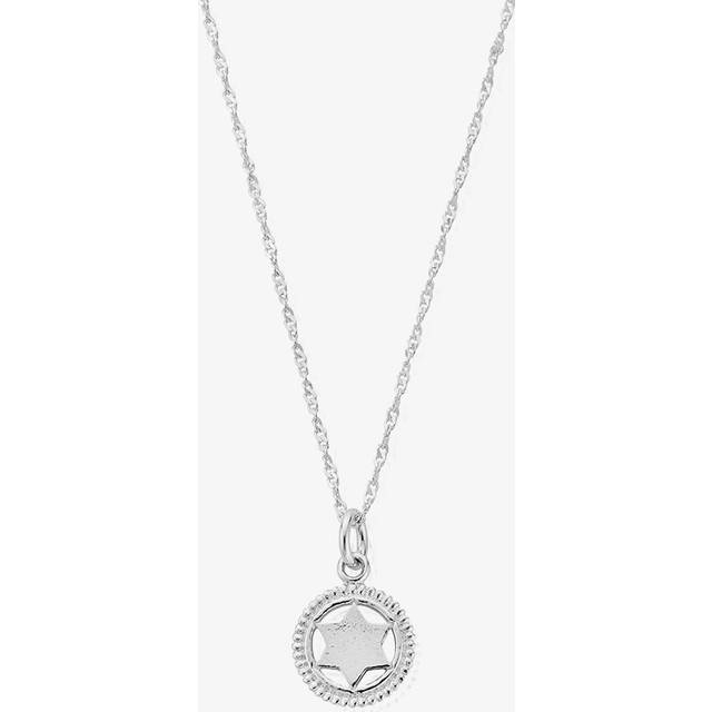 ChloBo Silver Tiny Twisted Rope Chain Heart Chakra Necklace For Women - silver