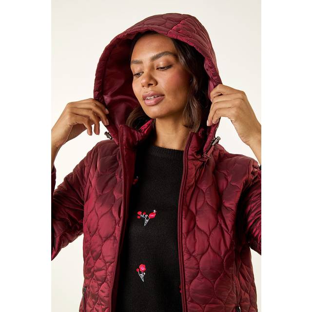 Hooded Quilted Puffer Coat - Red - 20