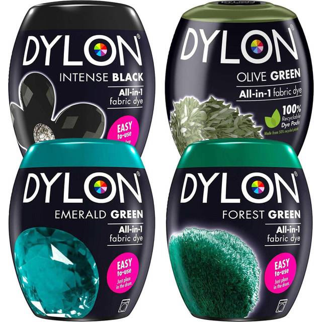 Dylon Fabric Dye Pod Multipack â Intense Black & Green Shades