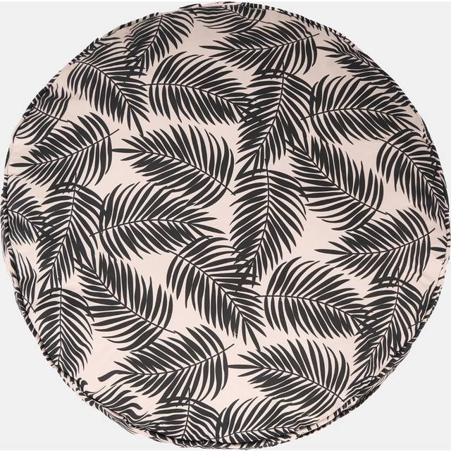 OHS Large Outdoor Cushion Round Decor Garden Filled, Mono Leaf - One Size