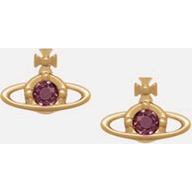 Vivienne Westwood Nano Solitaire Earrings Gold-purple-crystal Gold-purple-crystal Women - GOLD-PURPLE-Crystal - ---