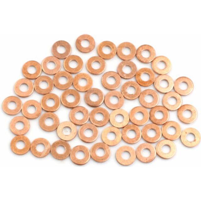 50 Pcs 4mm Inner Diameter Copper Washers Flat Sealing Gaskets Rings For Car