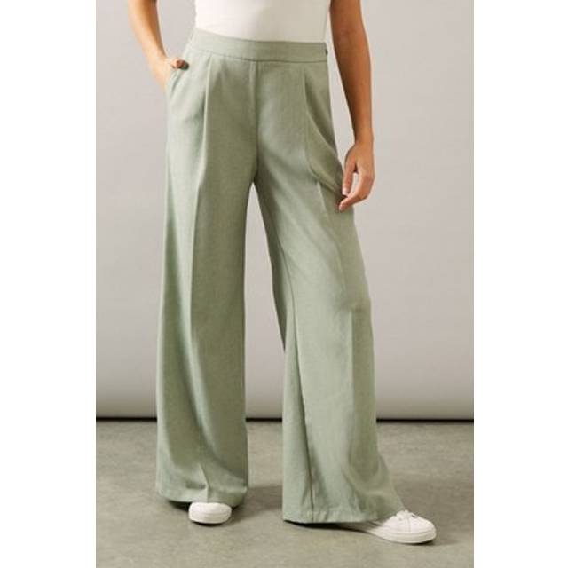 Wallis Light Khaki Wide Leg Trousers Womens Daywear Trousers