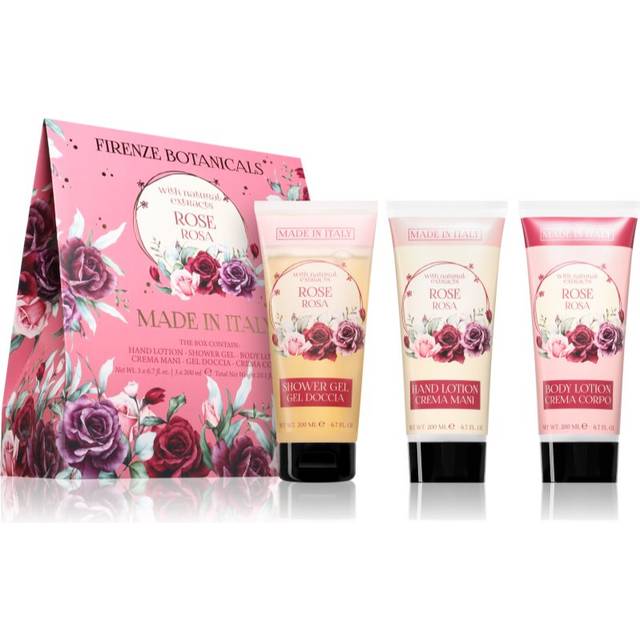La Florentina Rose Hand Cream Shower Gel Body Lotion Set 3 pcs