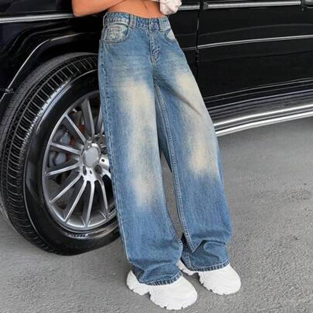 SHEIN Women Low Waist Pocketed Straight Loose Casual Versatile Jeans Jeans Wide Leg Baggy Jeans Women Wide Leg Jeans Jeans Women Baggy Jeans Baggy