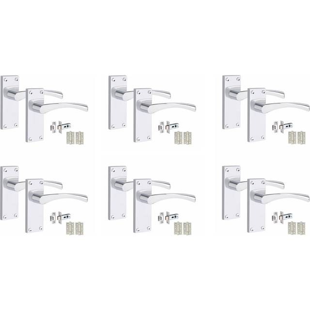 Astrid Door Handles Latch - Polished Chrome (18cm W)