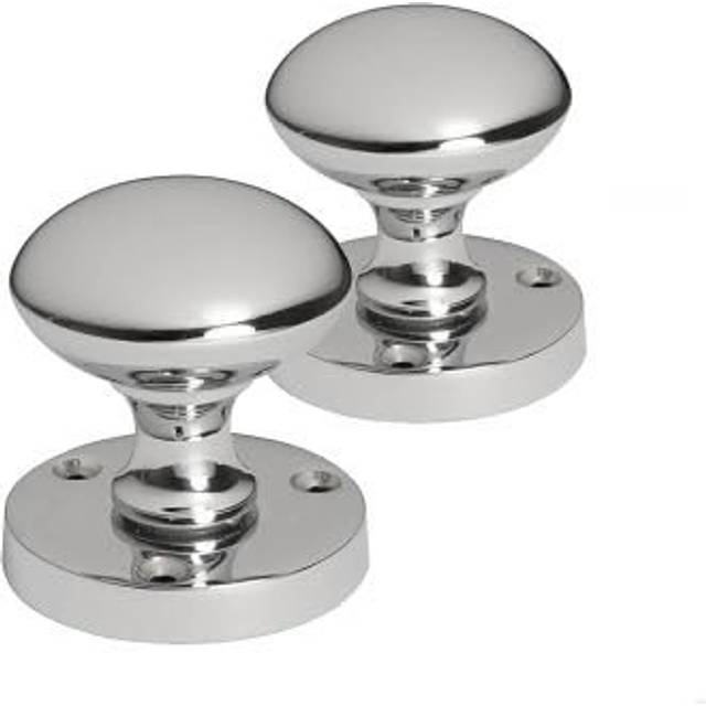 Golden Grace Set Pack Mortice Sprung Door Knob in Chrome 3" Tubular Latch and 1 Pair of 3" Hinges (9.5cm H X 17cm W)