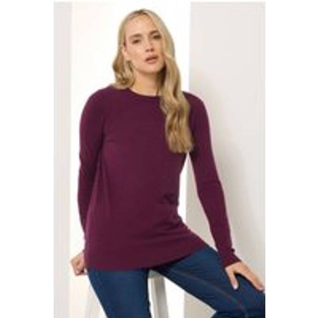 Lts Tall Dark Red Knitted Crew Neck Jumper 22-24 Lts | Tall Women's Sweaters & Jumpers