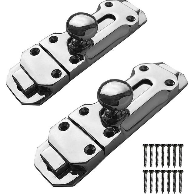 Golden Grace Polished Chrome Sliding Door Bolt 100mm 2 Pack - Silver