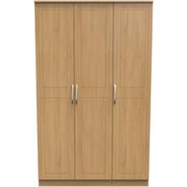 Oxford Triple Plain Wardrobe (Ready Assembled) - Light Oak - One Size