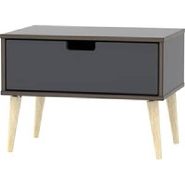 Ready Assembled 2 U Taiwan 1 Drawer Wide Side Table (Ready Assembled) in Dark Grey