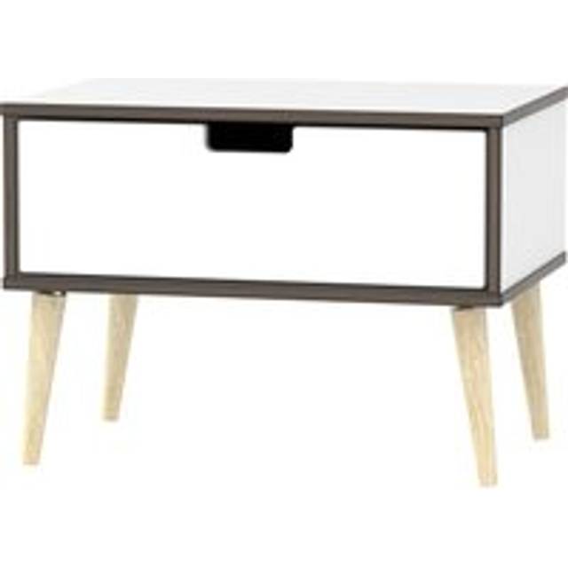 Ready Assembled 2 U Taiwan 1 Drawer Wide Side Table (Ready Assembled) in White