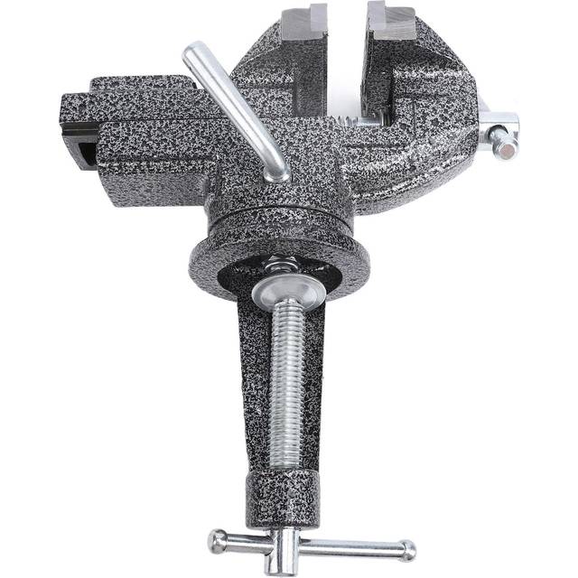 Clamp On Bench Vise 60mm Jaw Width 65mm Opening 62mm Table Clamping Range 360 Degree Rotation Base