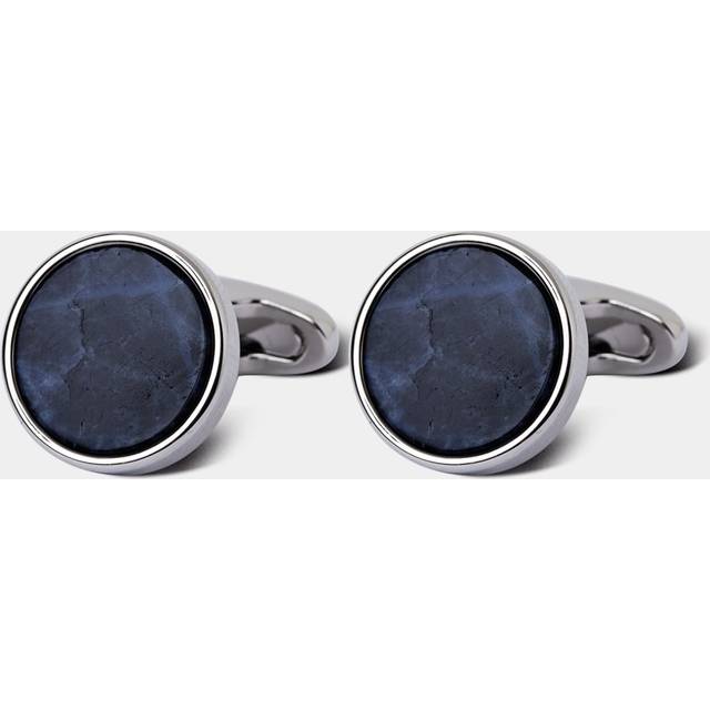 Hawes & Curtis Silver Round Cufflinks | Sodalite Detail Size: One Size
