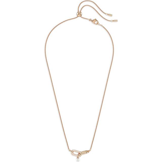Swarovski - Constella rose-gold pearl-drop necklace - women - Rose Gold-Plated Metal/Swarovski Crystal/Swarovski Crystal Pearl - One Size - Pink