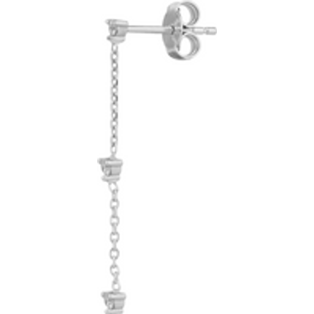 Fine Triple Diamond Drop Single Earring 14ct Solid Gold